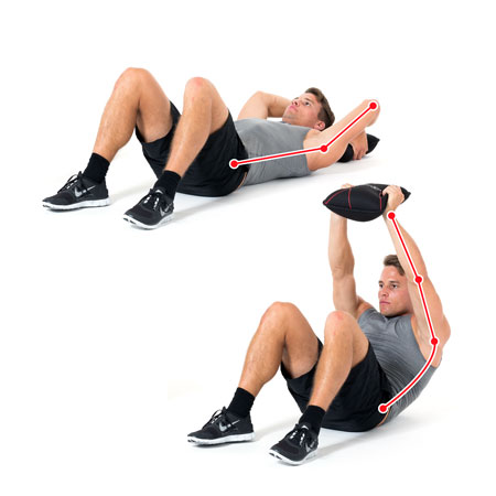 Weighted sit ups online with plate