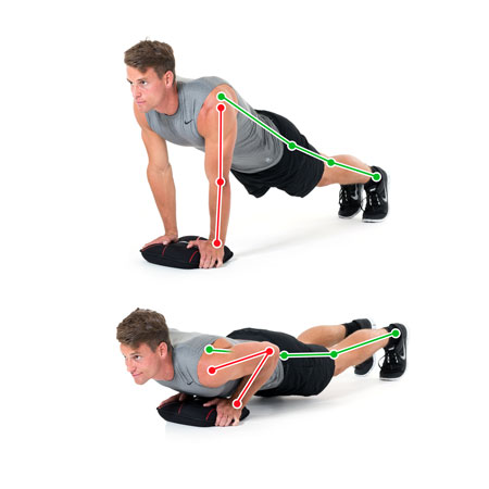 Sand-Pad exercise Push-up close for triceps