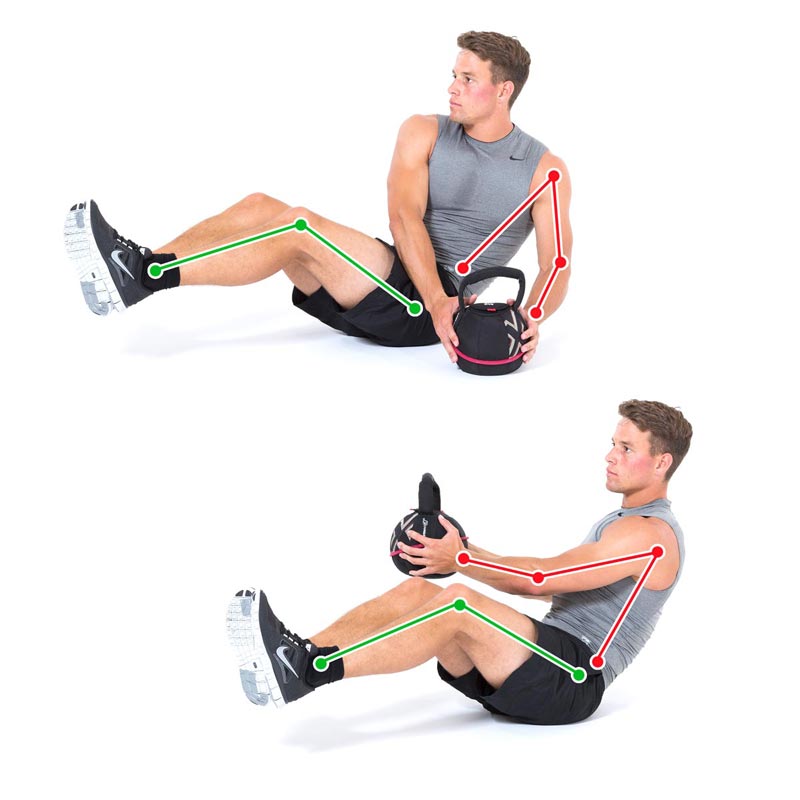 Kettlebell Exercise Twist Drop Side to Side for a Better Six Pack