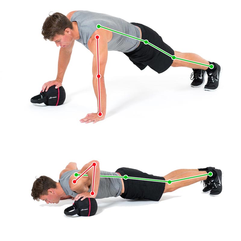 Kettlebell Exercise Push up Side to Side with the Smashbell