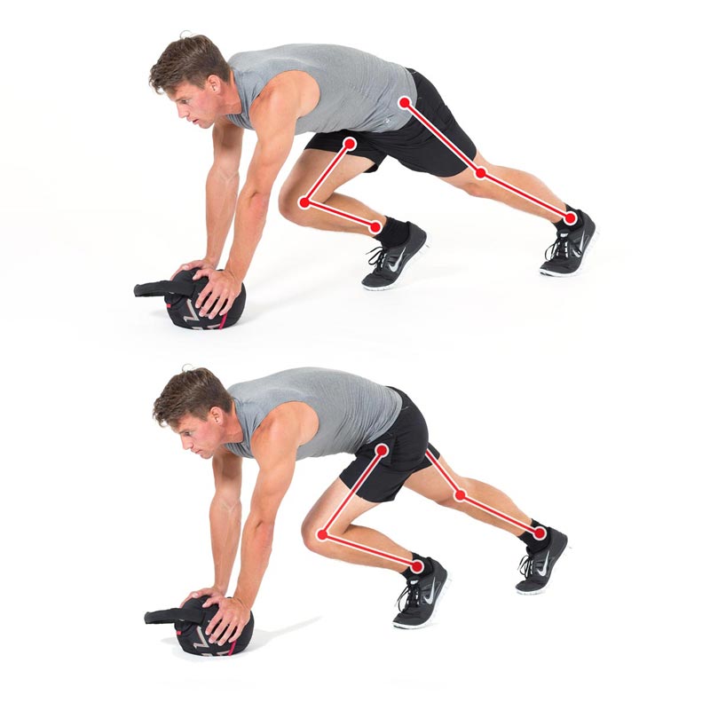 Kettlebellübung Mountain Climbers