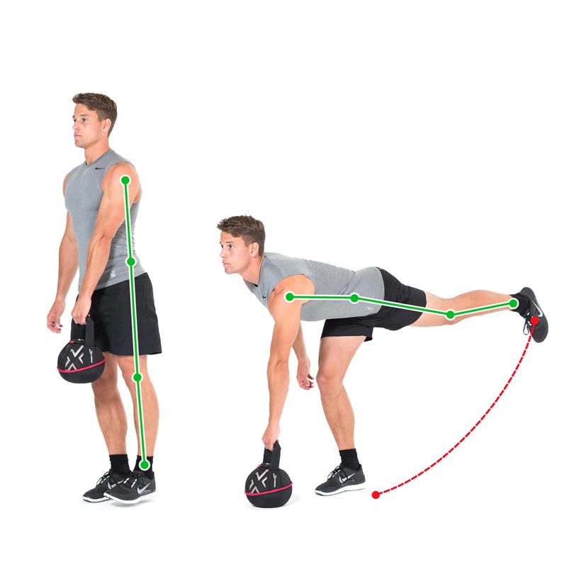 Kettlebell Exercise Balance Bent Over