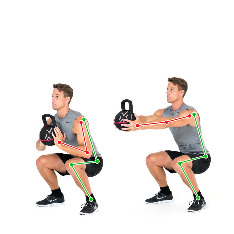 Push exercises with outlet kettlebell