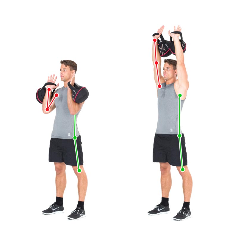 Standing kettlebell chest online press